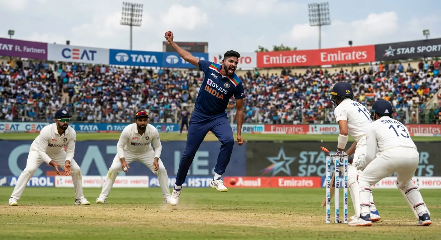 Lanciatore di cricket aggressivo che punta a conquistare wicket