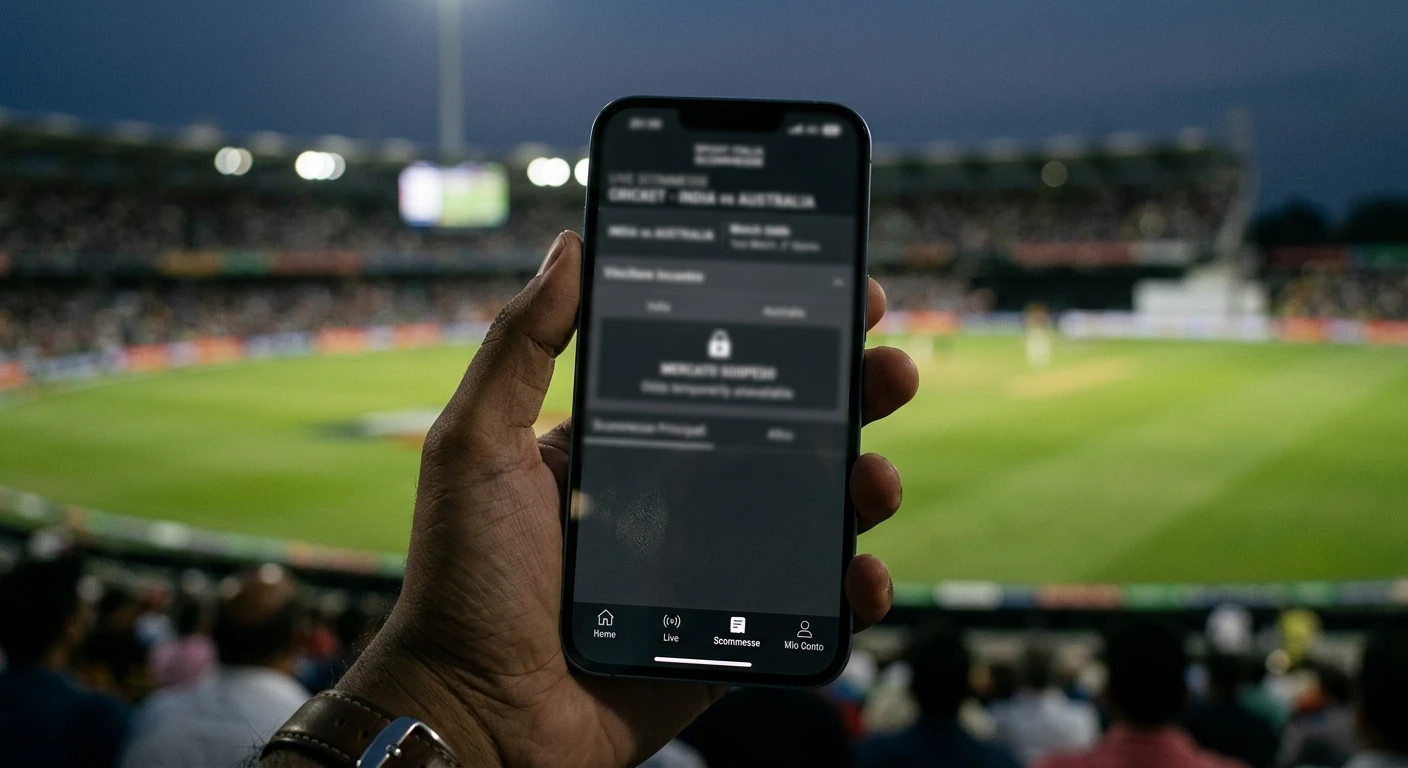 Mercato cricket live temporaneamente sospeso con il lucchetto al posto della quota
