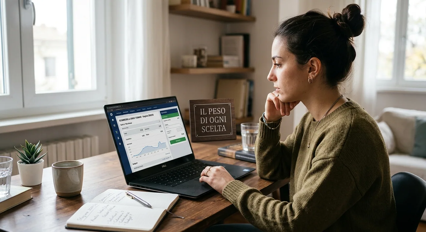 Scommettitore che valuta una giocata antepost di lungo termine al computer