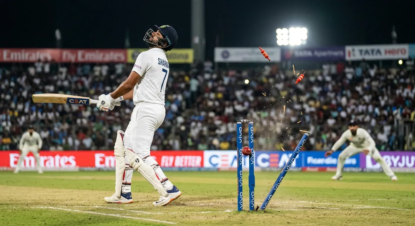 Caduta di un wicket nel cricket con i pali colpiti dalla palla